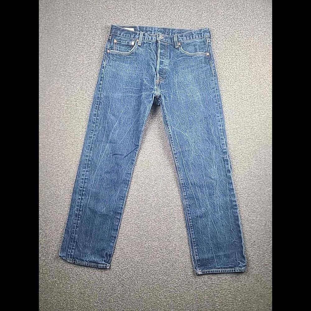 Levis Premium 501 '93 Jeans Mens 32x30 Straight Fit Blue Denim Button Fly